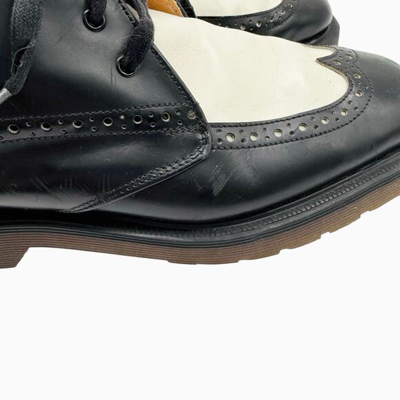 Vintage Dr. Martens Made England Black White Oxford‎ Boots Shoes Size 4 UK - Picture 6 of 11